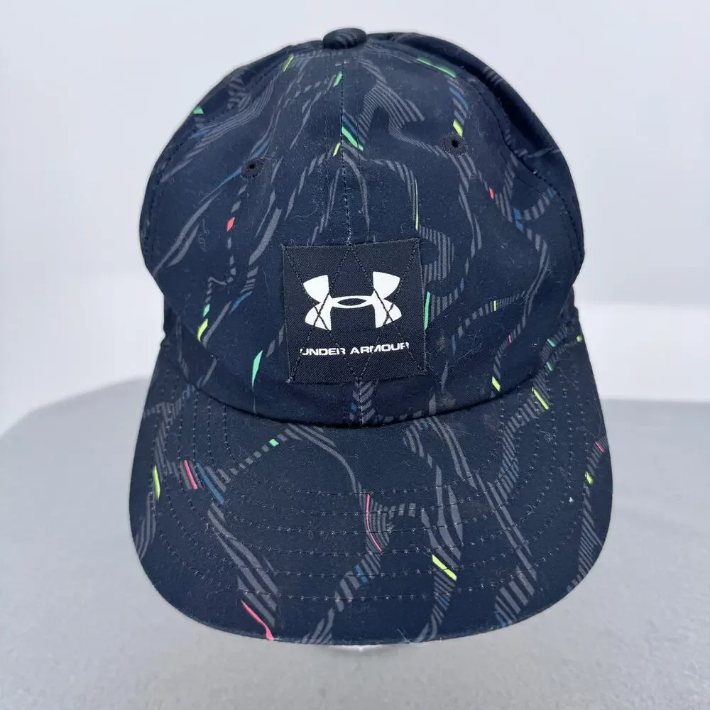 Under Armour Black Graphic‎ Flat Fit Youth Hat Adjustable One Size UA Flat Fit